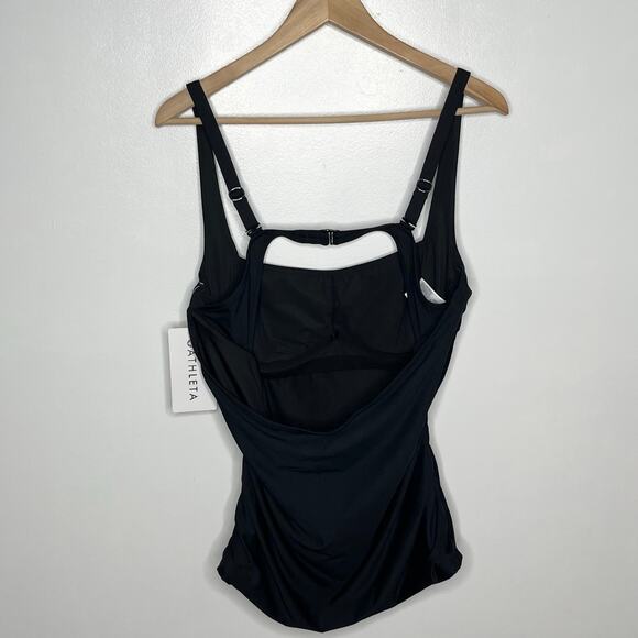 Athleta Womens Square Neck Bra Cup Tankini Swim Top 40 B/C Black Classic - Picture 10 of 11